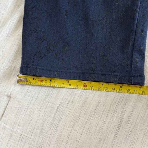 CHICO'S Women's size 3R  16R Dark Wash Denim Black SNAKE SKIN Print Stretch - Picture 14 of 16